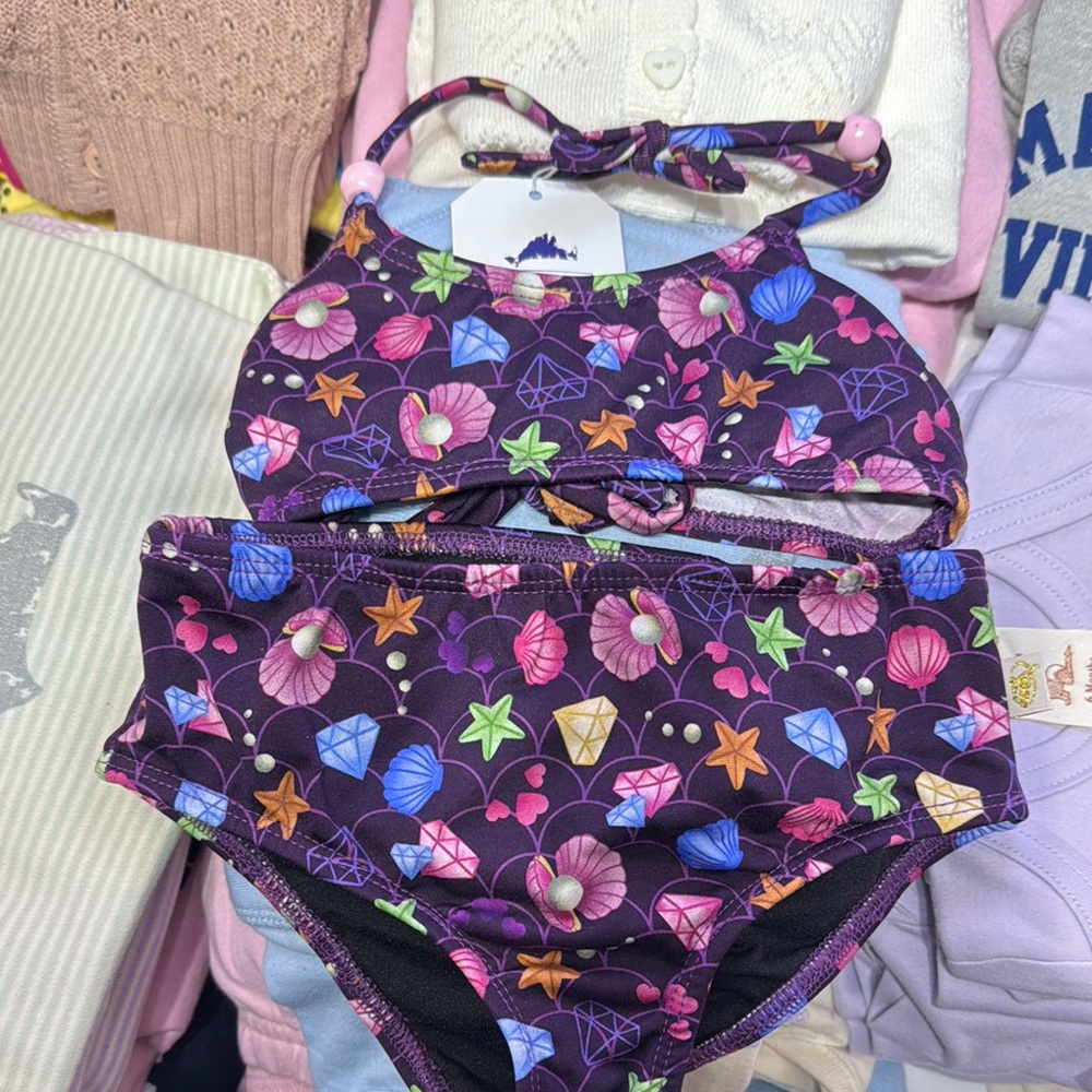 Kids Swimwear Set - Purple Floral